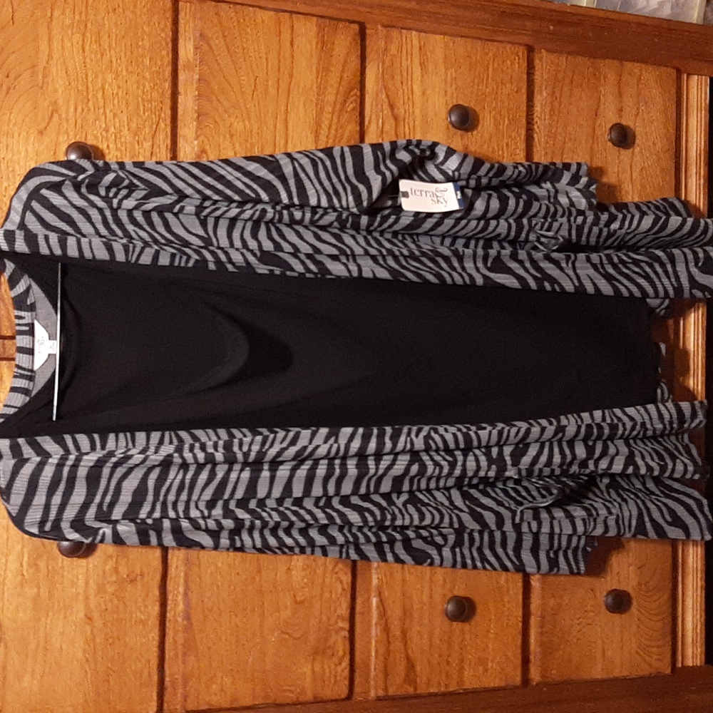 Terra & Sky, 3X (24W-26W), Black & Zebra Print